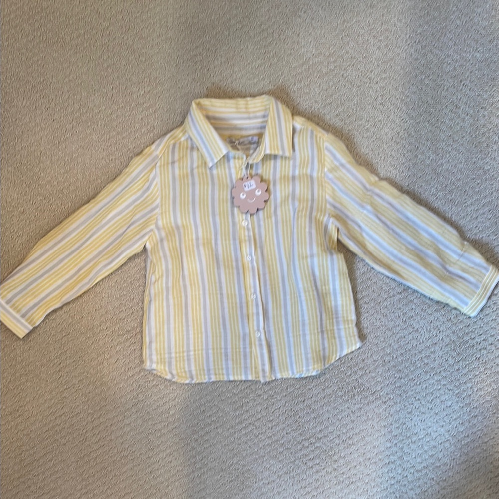 NWT Patachou French Striped Yellow and White Kids Shirt